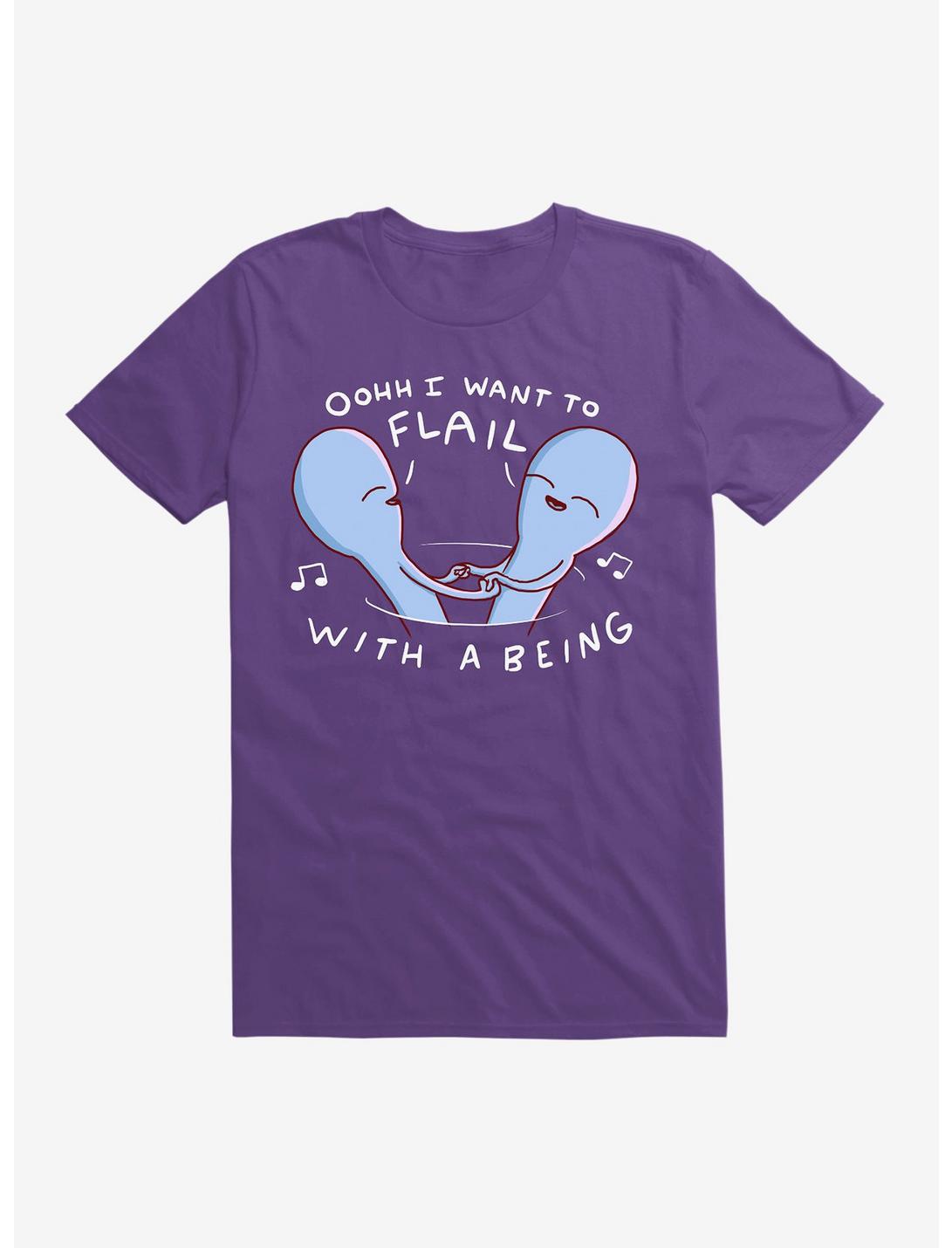 Strange Planet I Want To Flail With A Being T-Shirt, PURPLE, hi-res