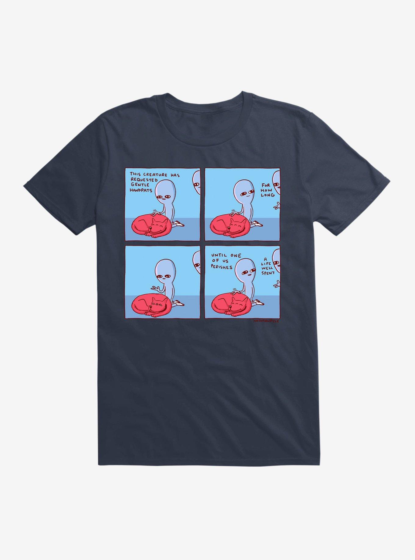 Strange Planet Gentle Handpats T-Shirt, NAVY, hi-res