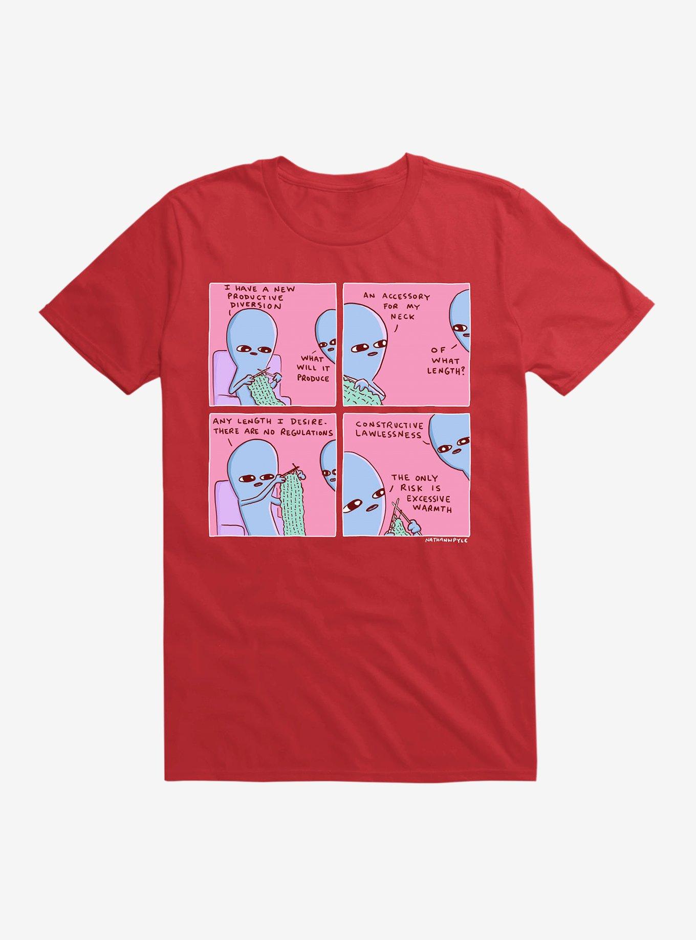 Strange Planet Constructive Lawlessness T-Shirt, RED, hi-res