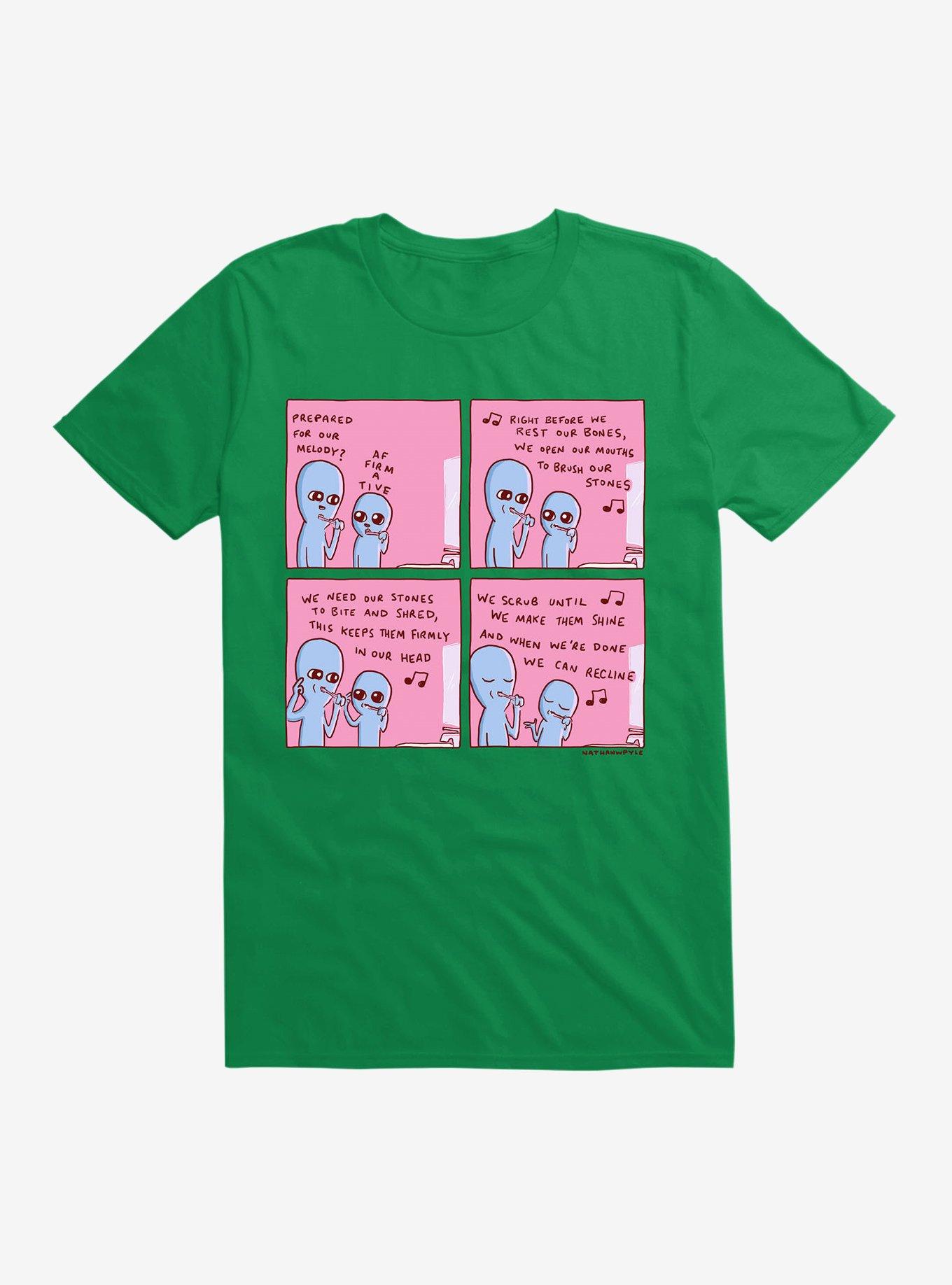 Strange Planet Mouth Stone Melody T-Shirt, KELLY GREEN, hi-res