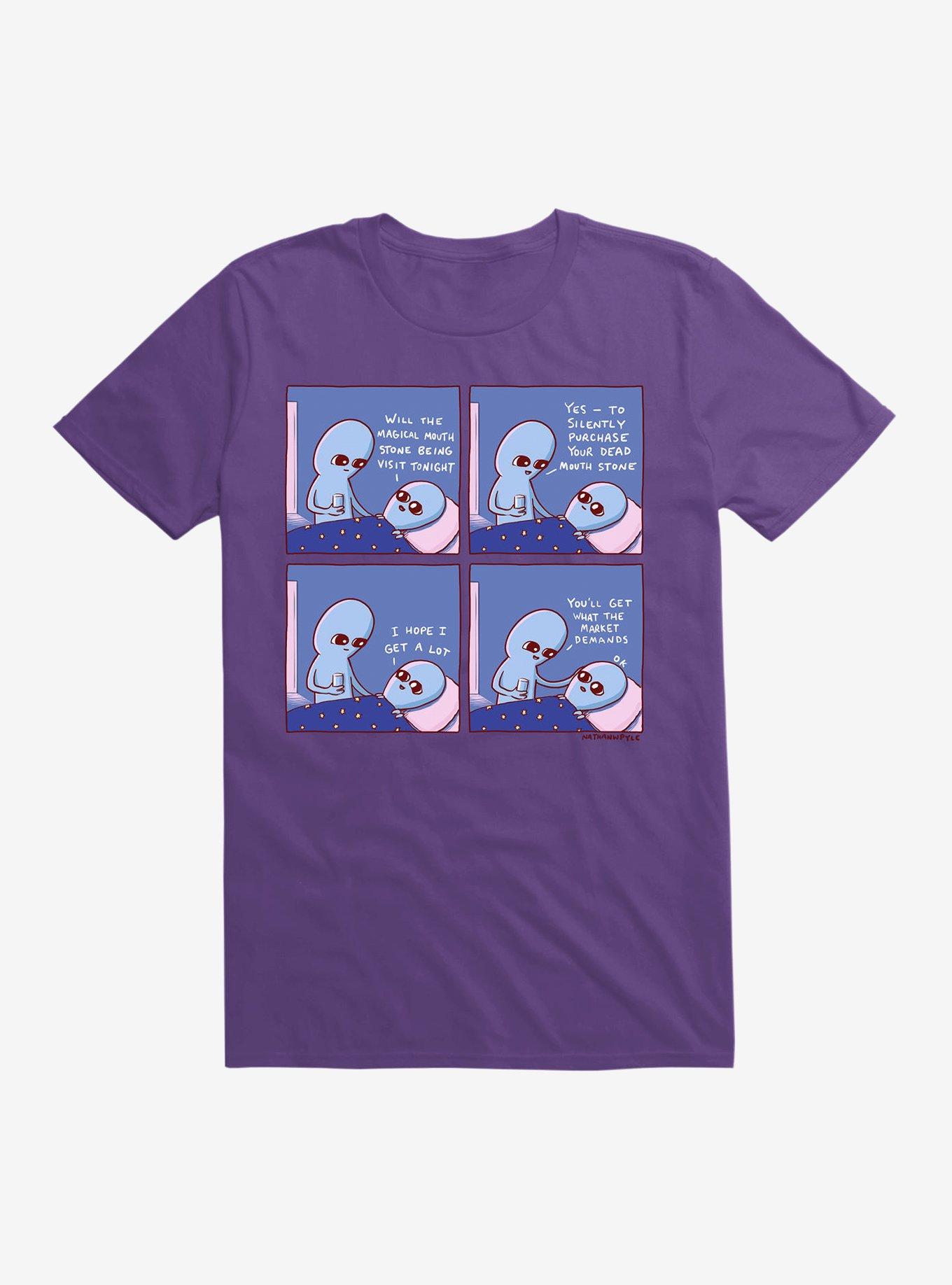 Strange Planet Magical Mouth Stone Being T-Shirt, PURPLE, hi-res