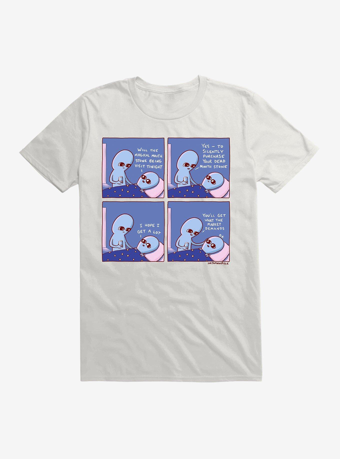 Strange Planet Magical Mouth Stone Being T-Shirt, WHITE, hi-res
