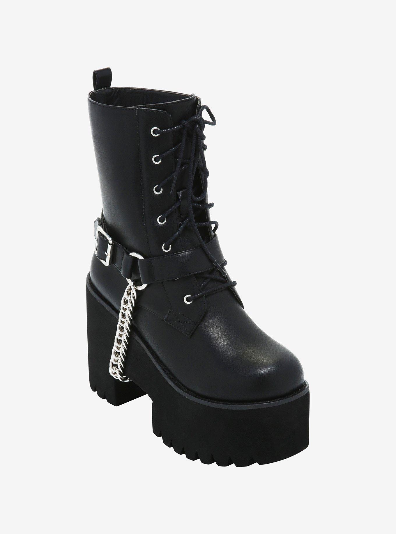 Harness Platform Combat Boots Hot Topic