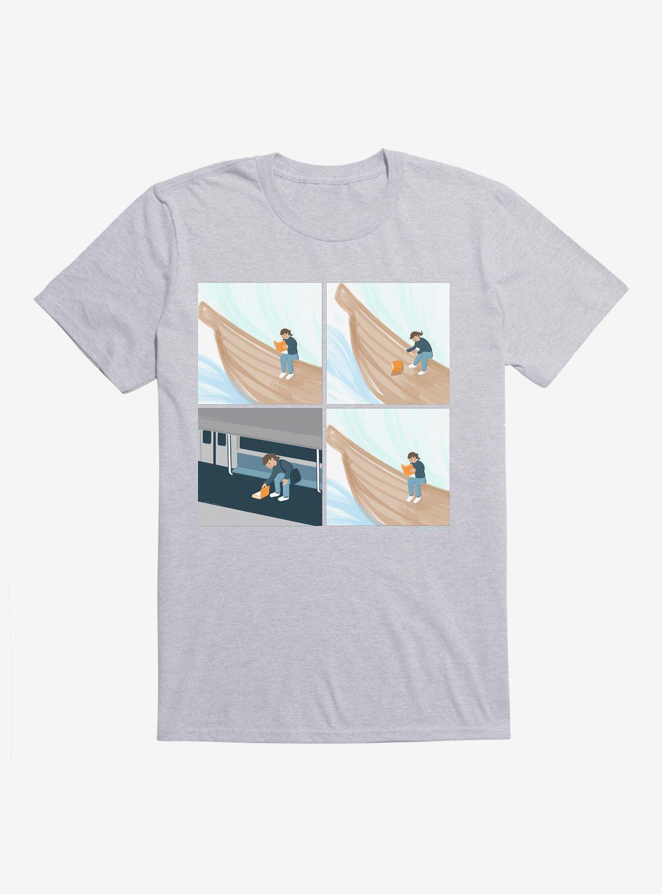 Lost In A Good Book T-Shirt, HEATHER GREY, hi-res