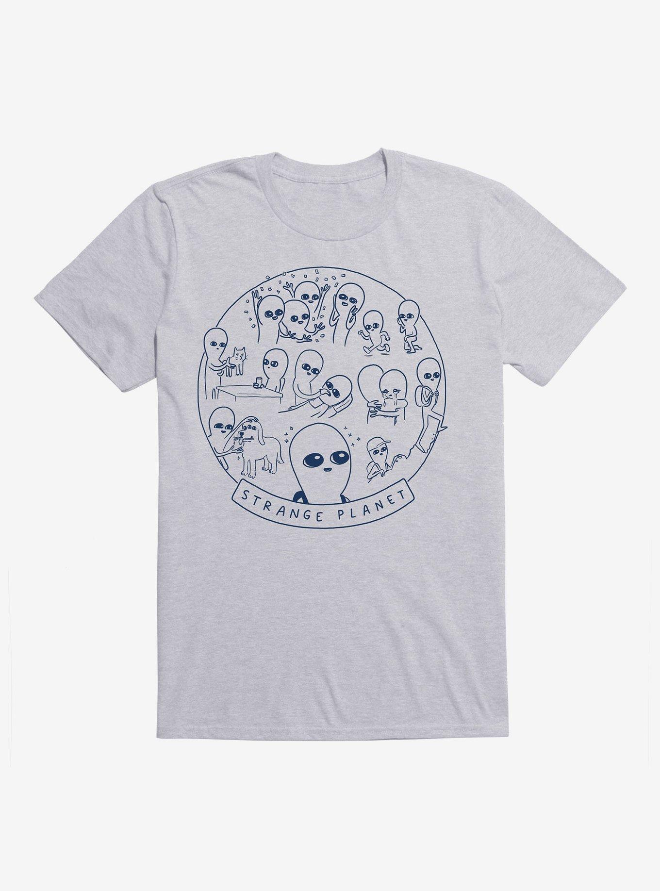 Strange Planet Summer Camp Design T-Shirt, HEATHER GREY, hi-res