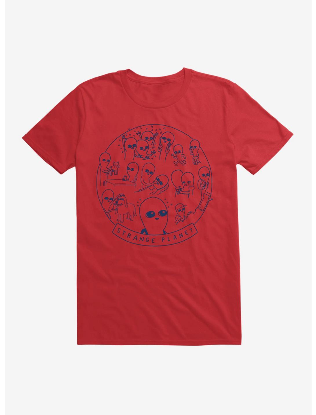 Strange Planet Summer Camp Design T-Shirt, RED, hi-res