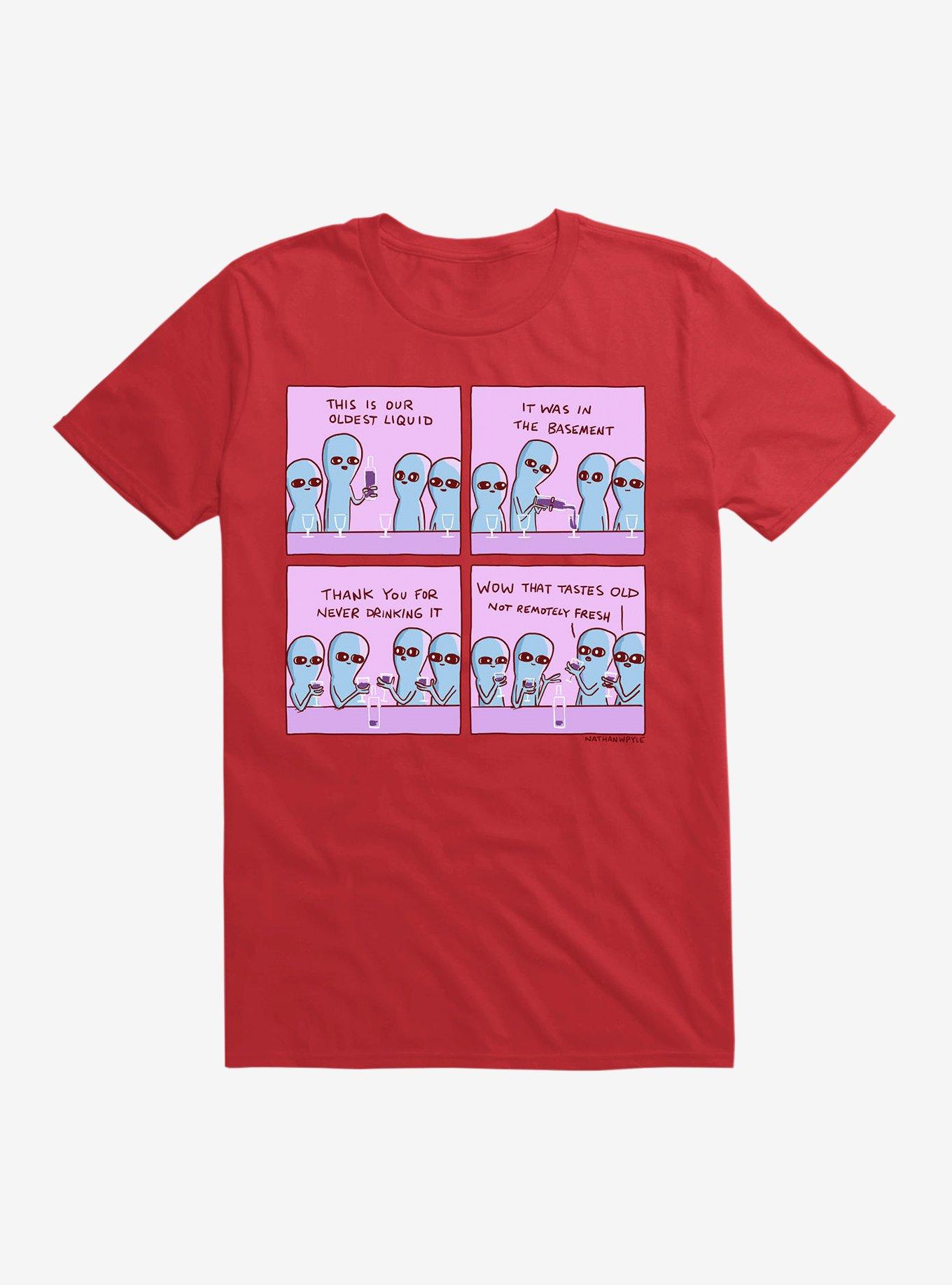 Strange Planet This Is Oldest Liquid T-Shirt, RED, hi-res