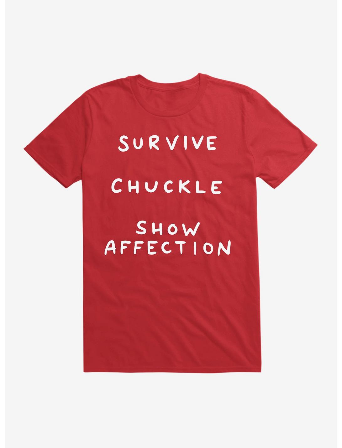 Strange Planet Survive Chuckle Show Affection T-Shirt, RED, hi-res