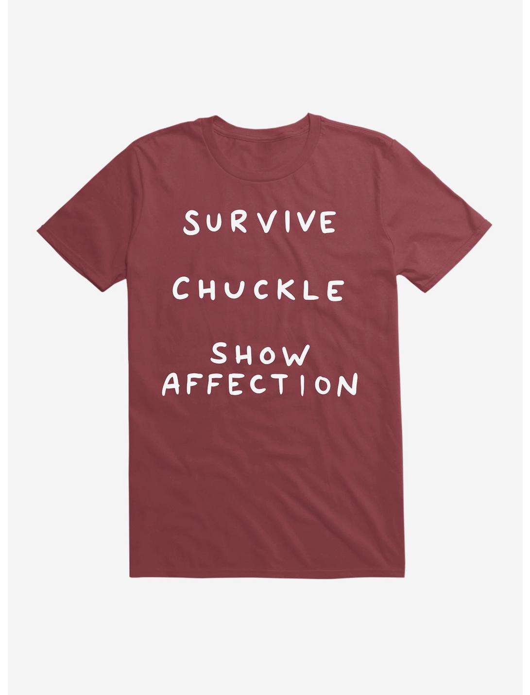 Strange Planet Survive Chuckle Show Affection T-Shirt, SCARLET, hi-res