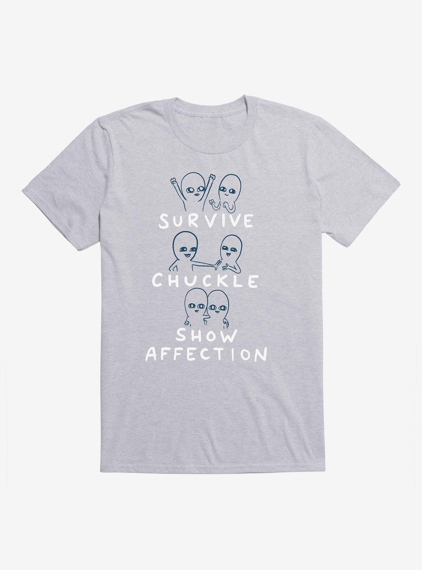 Strange Planet Survive Chuckle Show Affection Characters T-Shirt, HEATHER GREY, hi-res