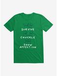 Strange Planet Survive Chuckle Show Affection Characters T-Shirt, KELLY GREEN, hi-res