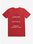 Strange Planet Survive Chuckle Show Affection Characters T-Shirt, RED, hi-res