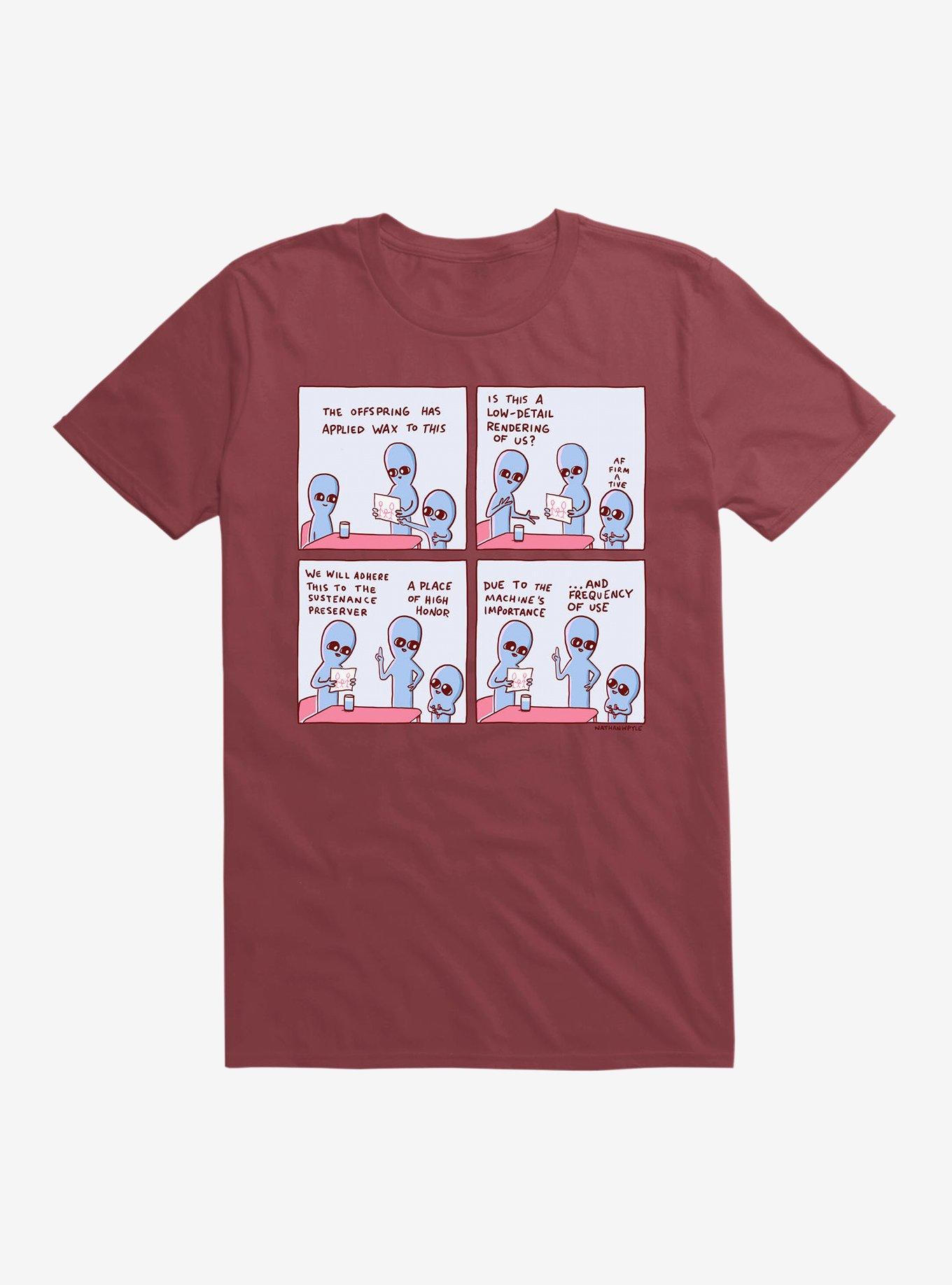 Strange Planet Low Detail Rendering T-Shirt, SCARLET, hi-res
