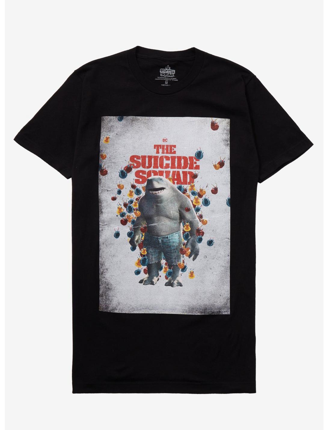 DC Comics The Suicide Squad King Shark Poster T-Shirt, BLACK, hi-res