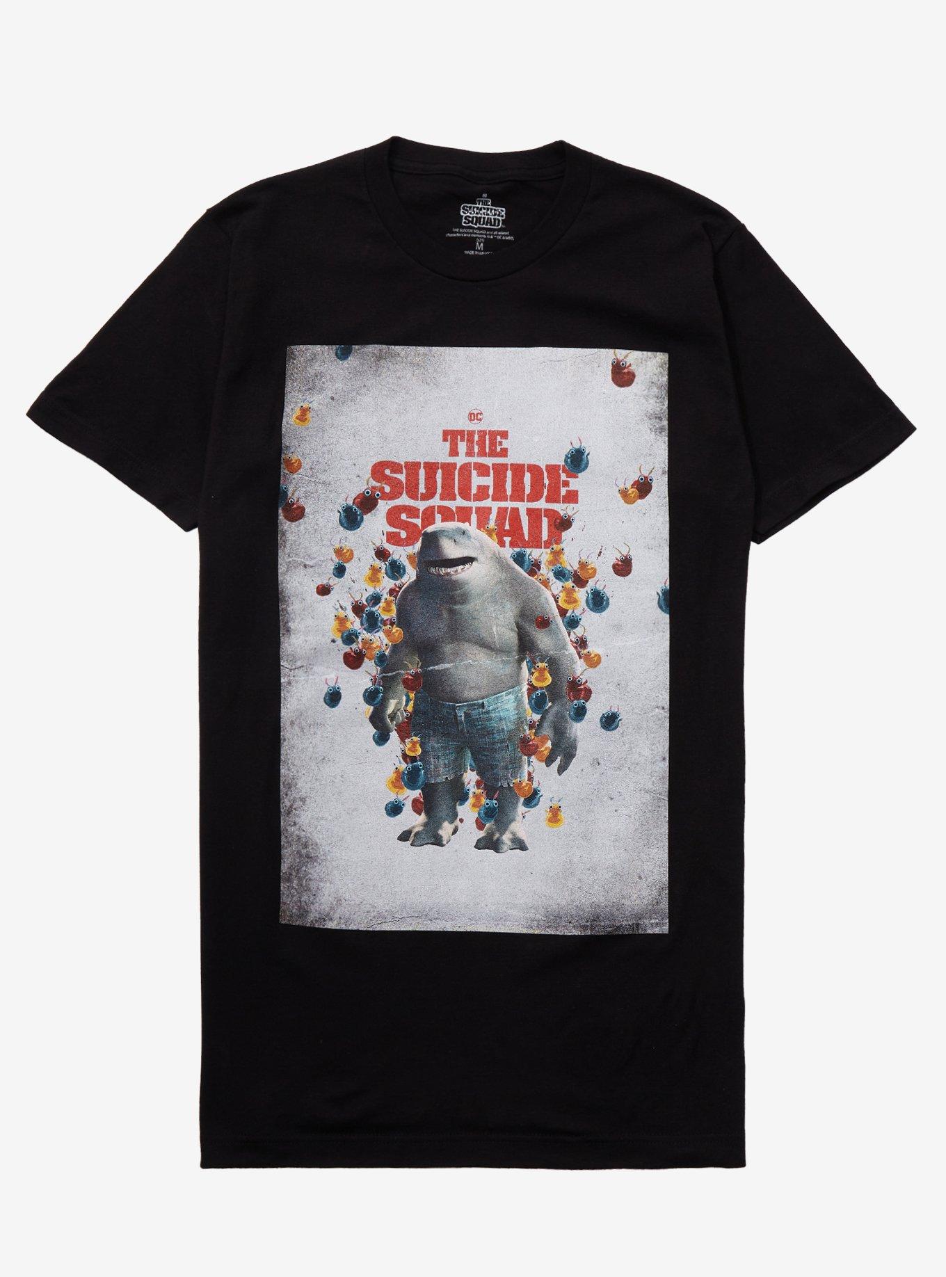 DC Comics The Suicide Squad King Shark Poster T-Shirt, BLACK, hi-res