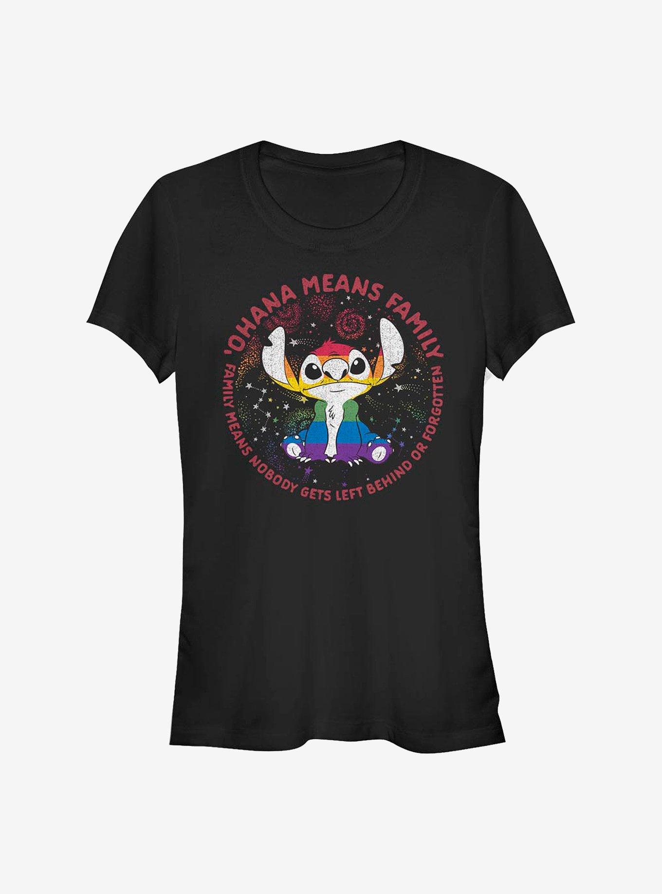Disney Stitch Ohana Means Family Rainbow Pride T-Shirt