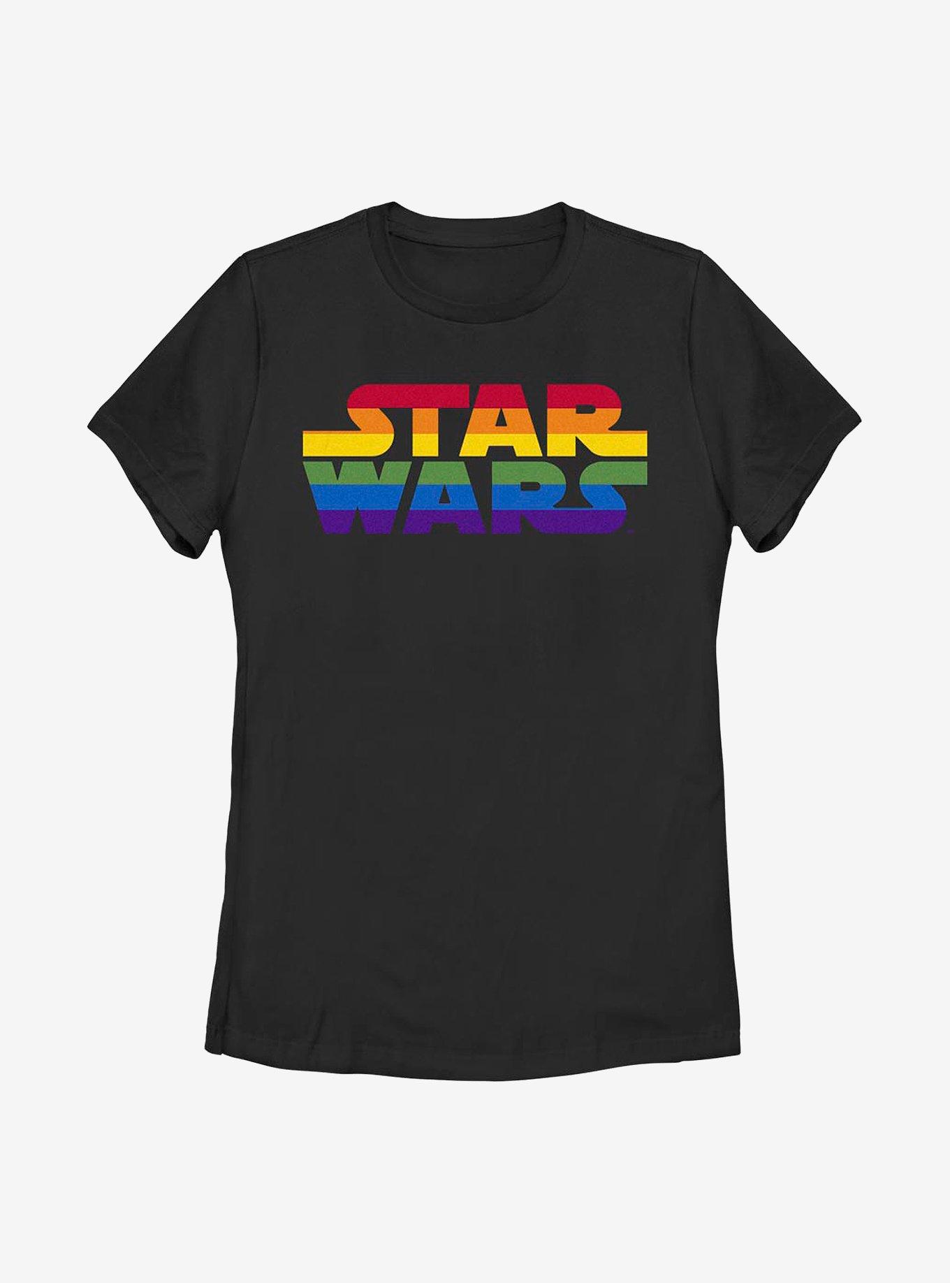 Star Wars Pride Rainbow Logo Design T-Shirt, BLACK, hi-res