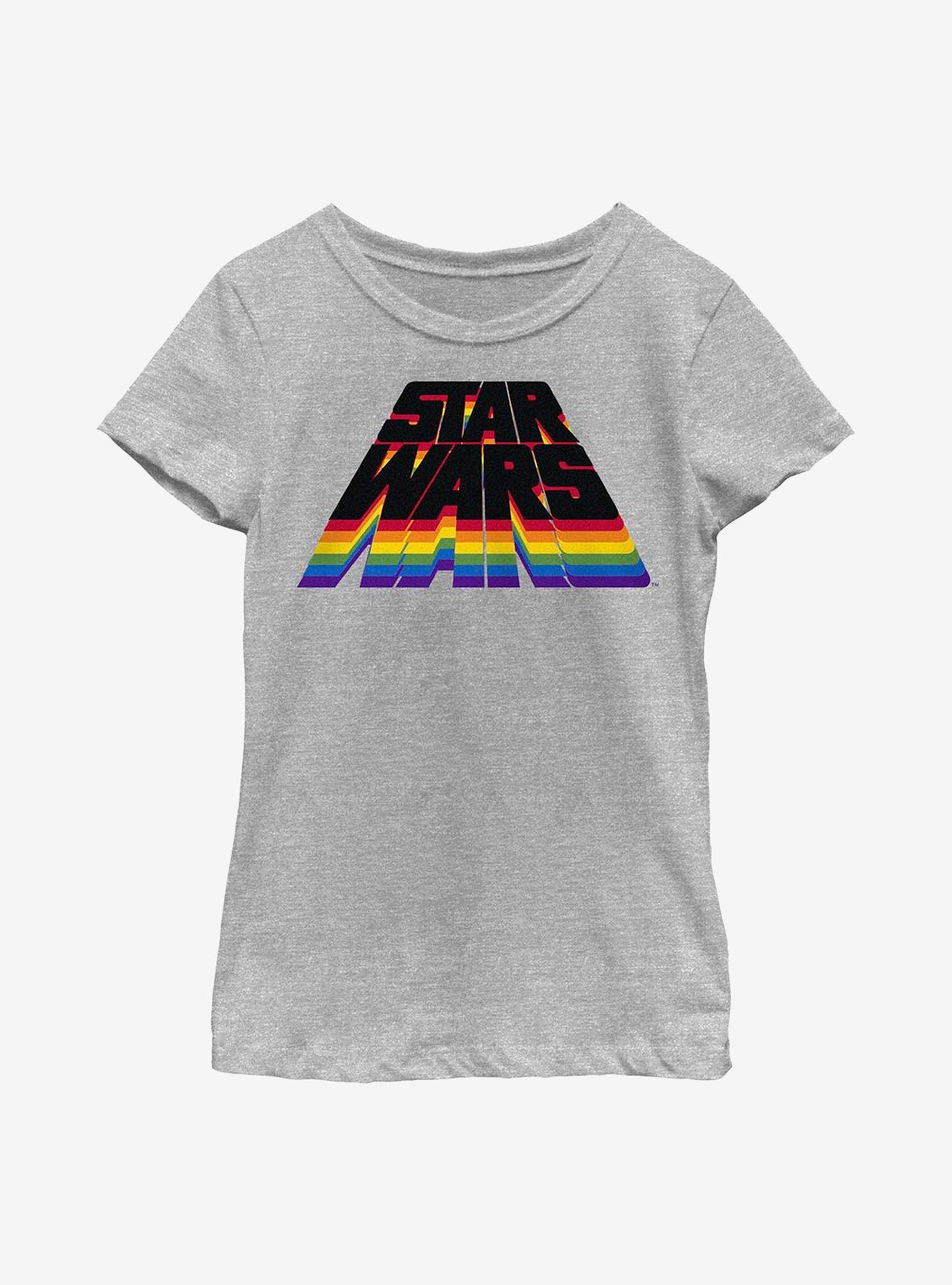 Star Wars Pride Rainbow Stack Youth T-Shirt, ATH HTR, hi-res