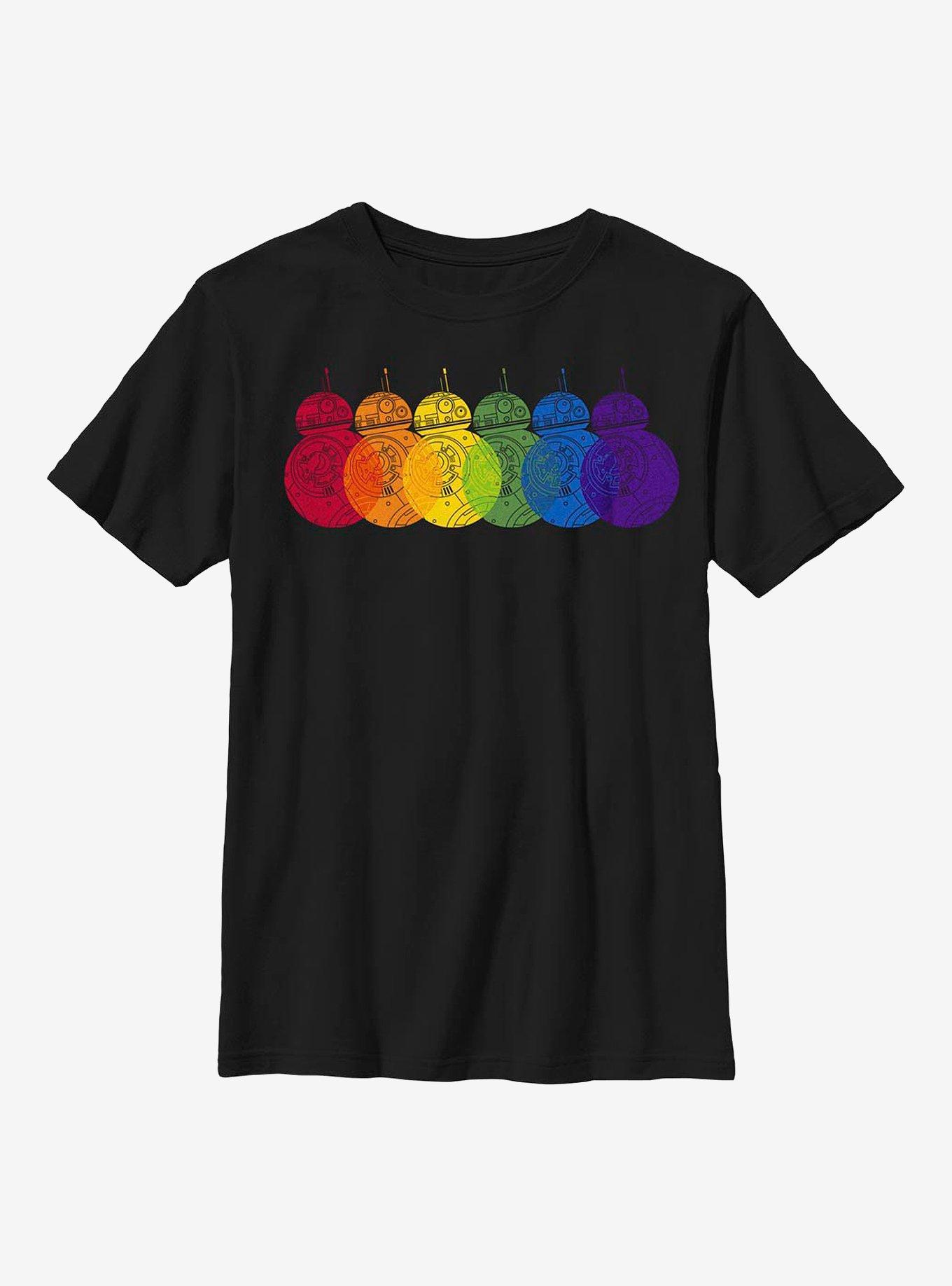 Star Wars Pride BB-8 Rainbows Logo Youth T-Shirt, , hi-res