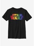 Star Wars Pride Rainbow Logo Youth T-Shirt, BLACK, hi-res
