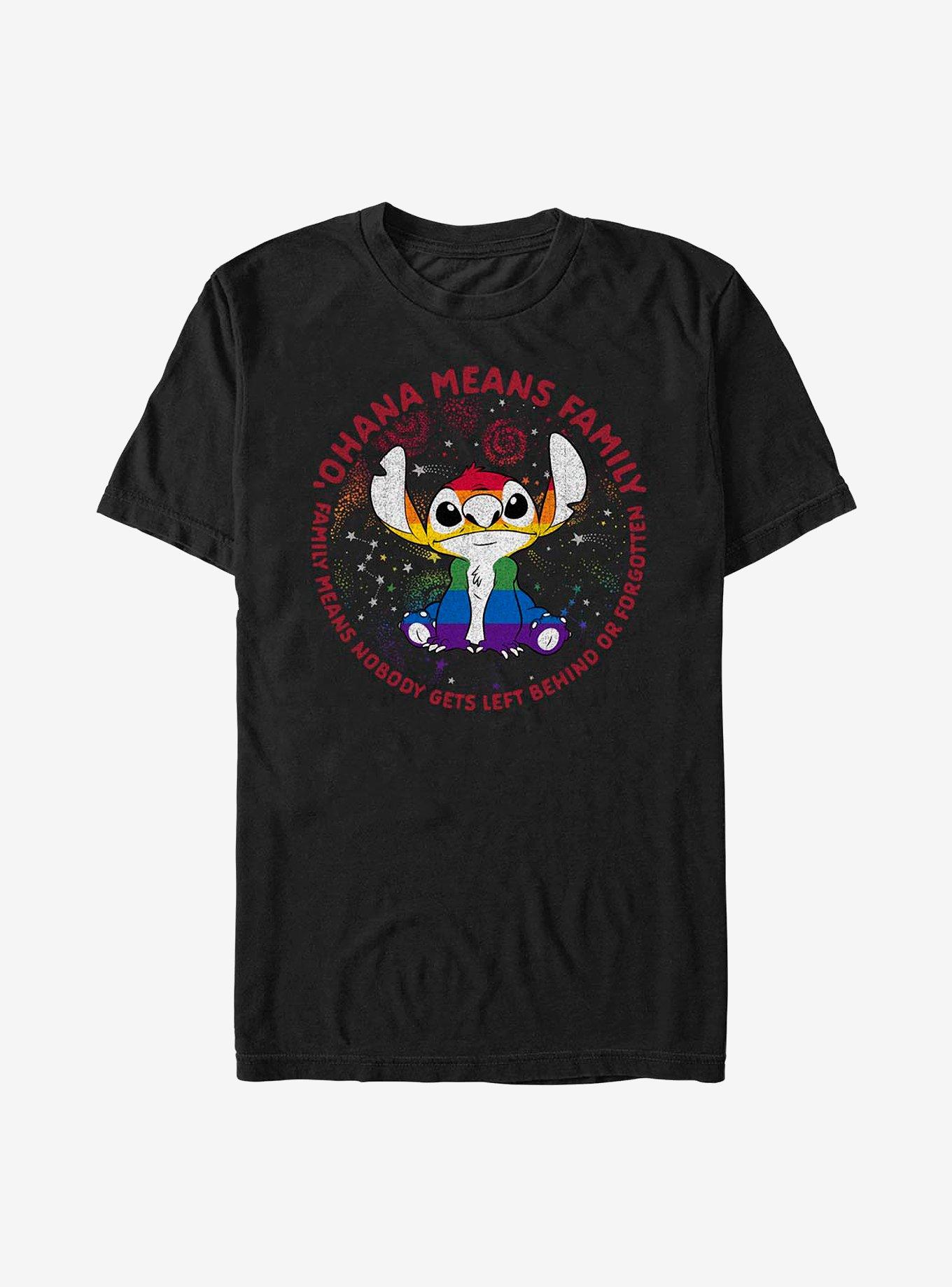 Disney Stitch Ohana Means Family Rainbow Pride T-Shirt