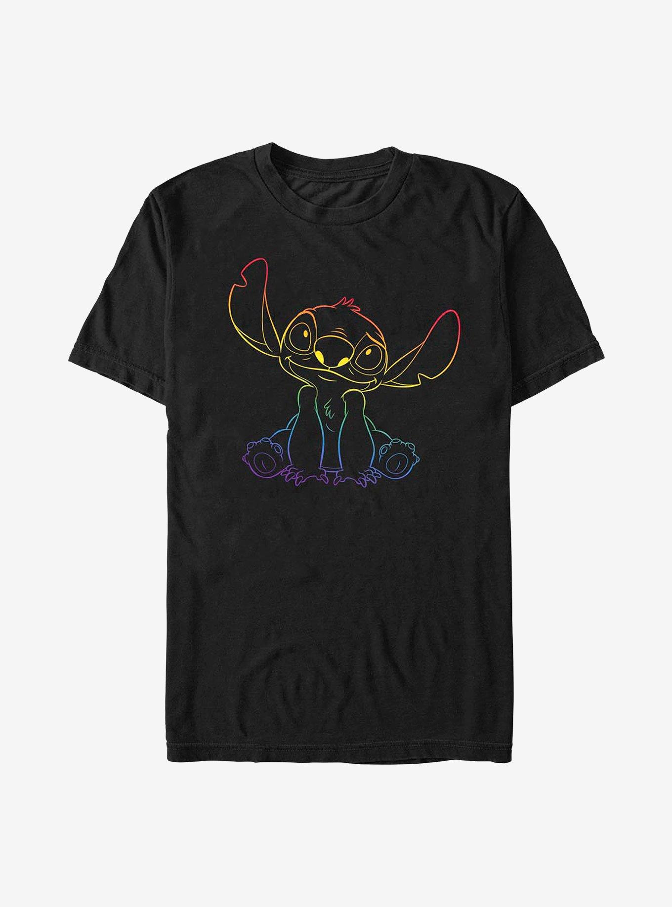 Disney Stitch Rainbow Pride Stitch T-Shirt, BLACK, hi-res