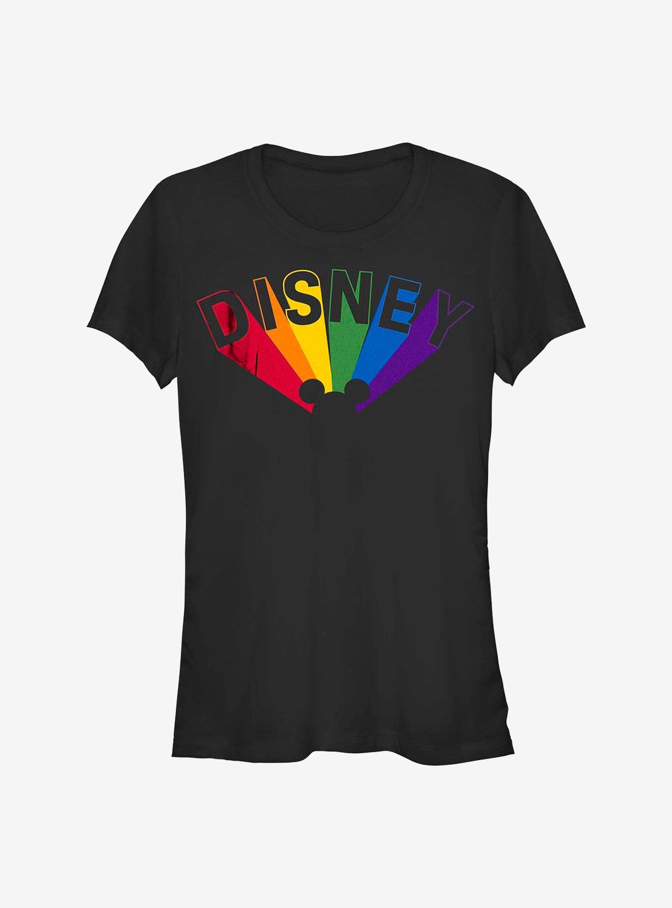 Disney Mickey Mouse Logo Prism Rainbow Ears T-Shirt, BLACK, hi-res