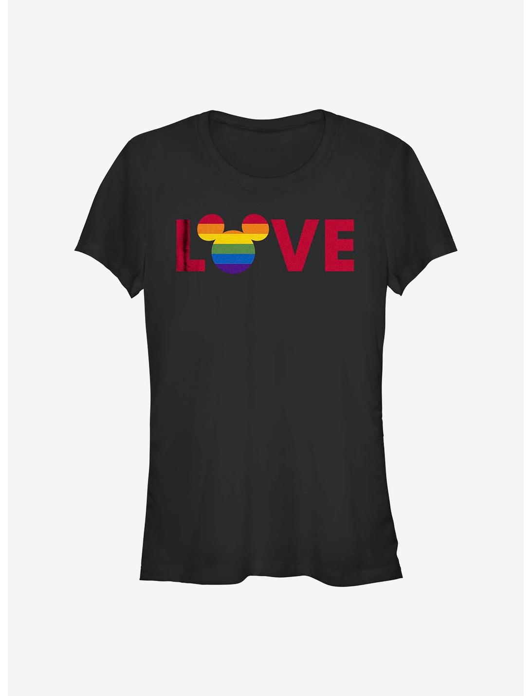 Disney Mickey Mouse Love Rainbow Pride T-Shirt, BLACK, hi-res