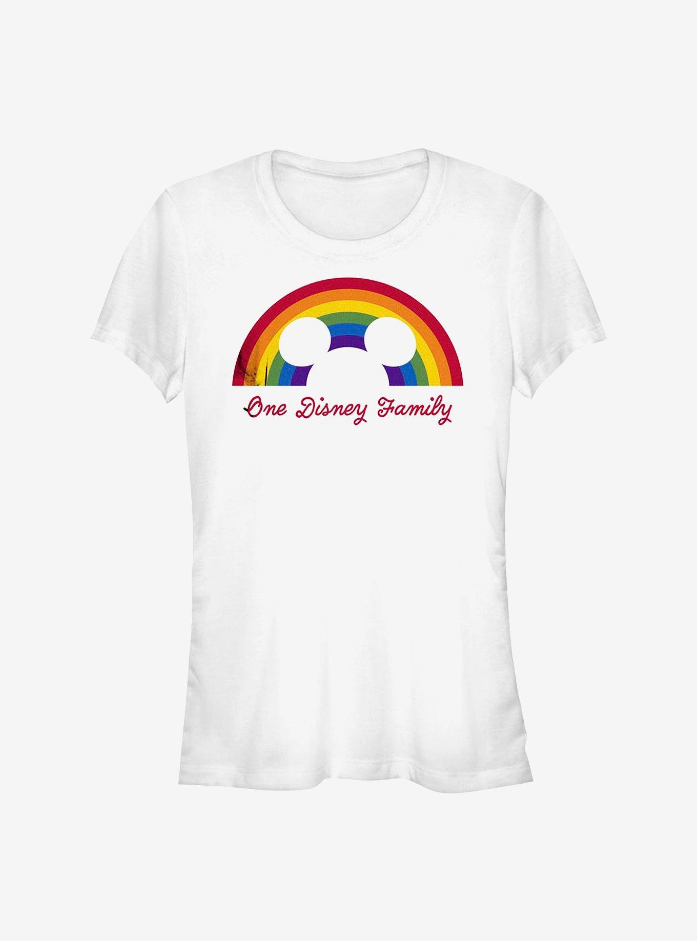 Disney Mickey Mouse Rainbow Our Disney Family T-Shirt, WHITE, hi-res