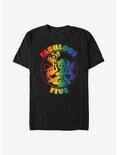 Disney Mickey Mouse Fabulous Five Rainbow T-Shirt, BLACK, hi-res