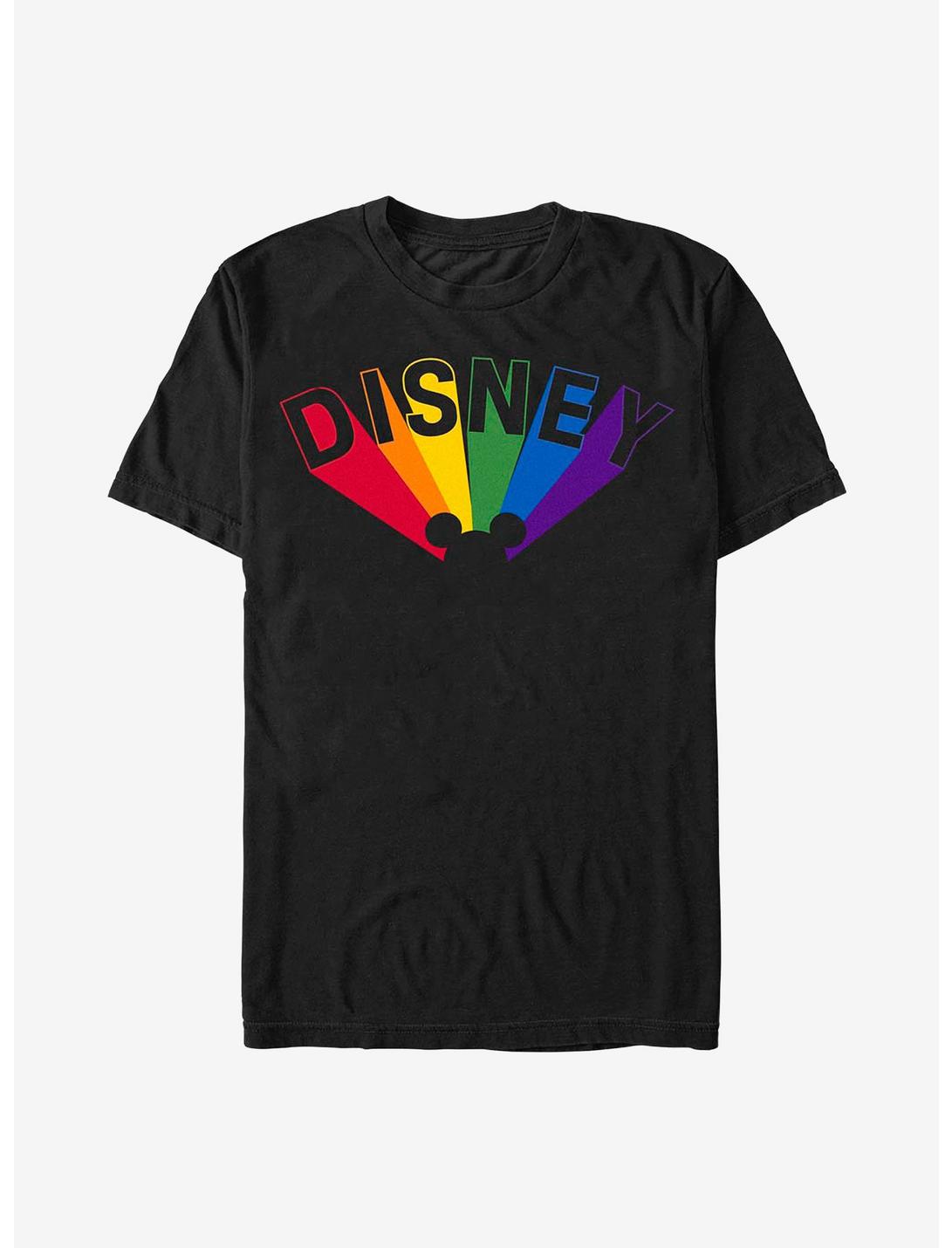 Disney Mickey Mouse Logo Prism Rainbow Ears T-Shirt, BLACK, hi-res