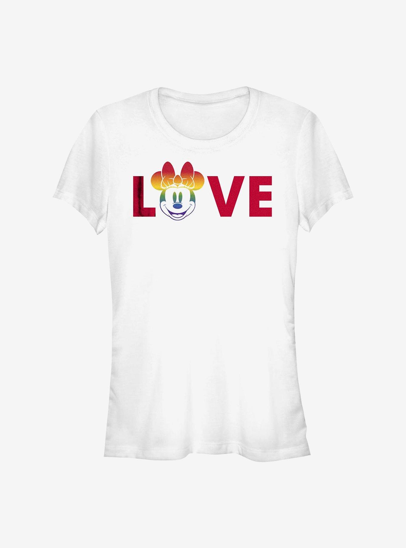 Disney Minnie Mouse Minnie Love Rainbow Pride T-Shirt, WHITE, hi-res