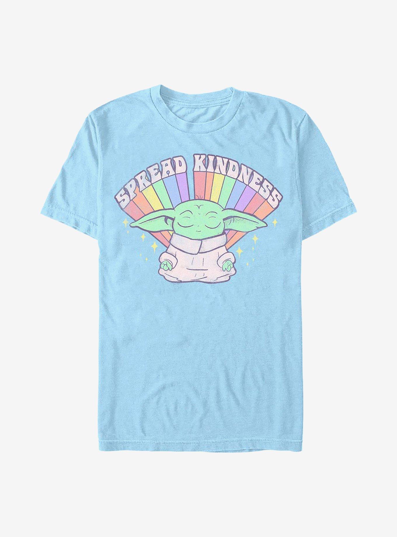 Star Wars The Mandalorian The Child Rainbow Spread Kindness T-Shirt, LT BLUE, hi-res