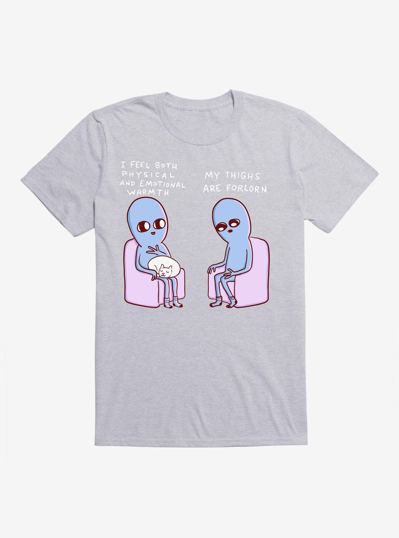 Strangle Planet My Thighs Are Forlorn T-Shirt, HEATHER GREY, hi-res
