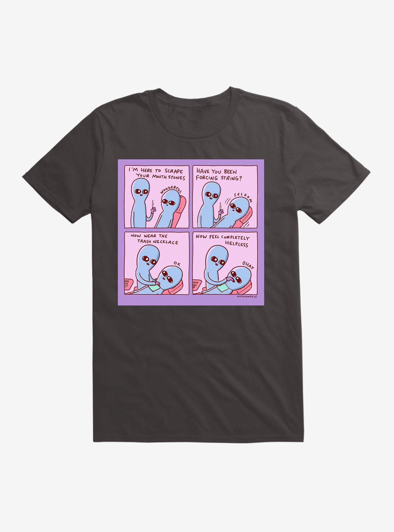 Strange Planet I'm Here To Scrape Your Mouth Stones T-Shirt, BLACK, hi-res