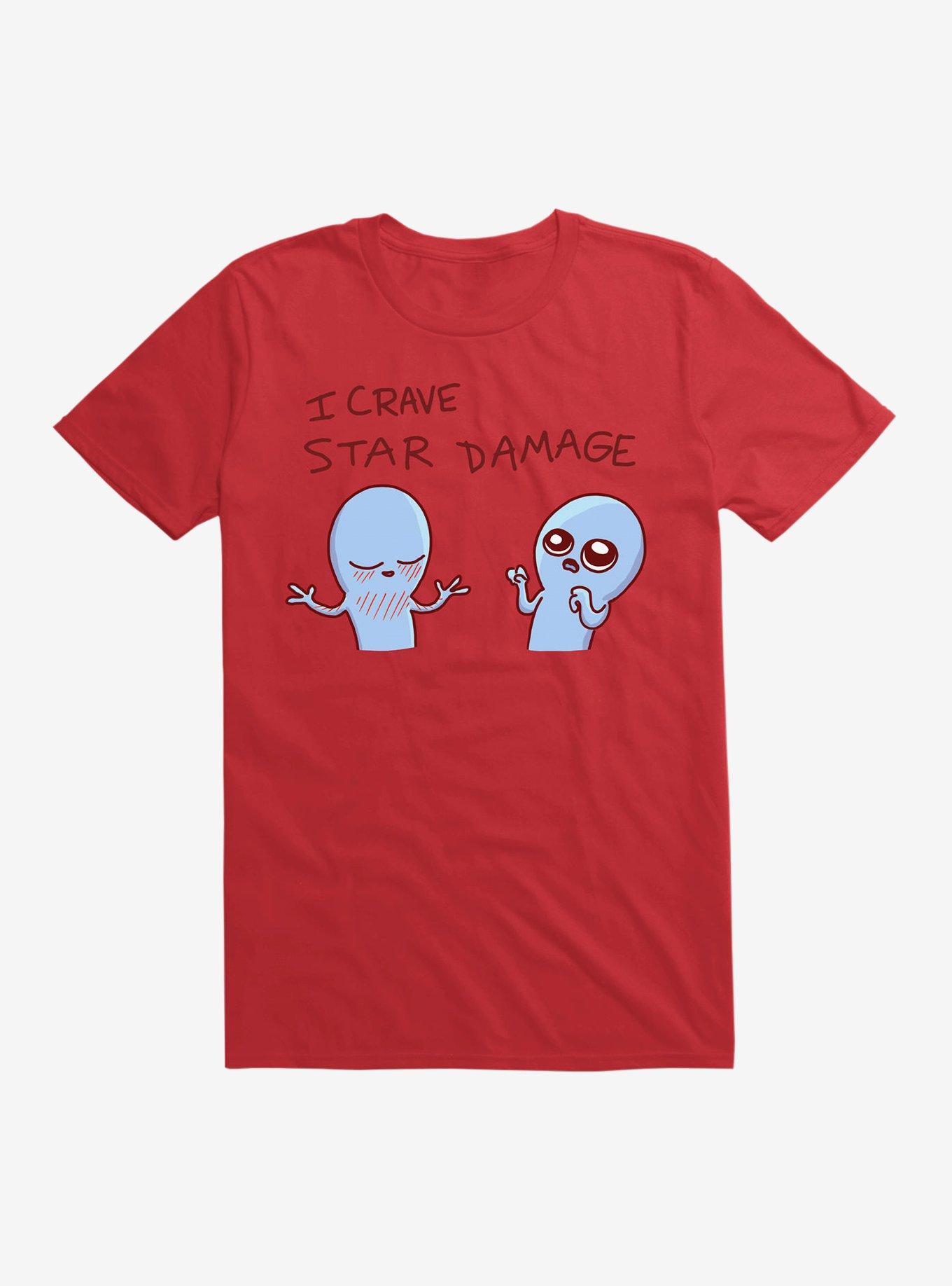 Strange Planet I Crave Star Damage T-Shirt, RED, hi-res