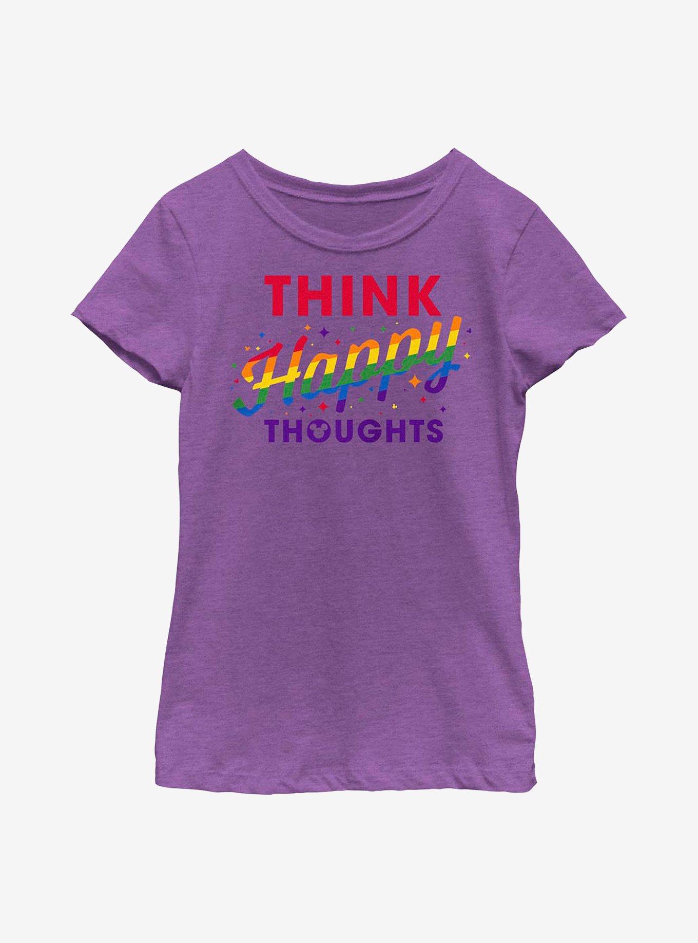 Disney Mickey Mouse Pride Happy Thoughts Youth T-Shirt, PURPLE BERRY, hi-res