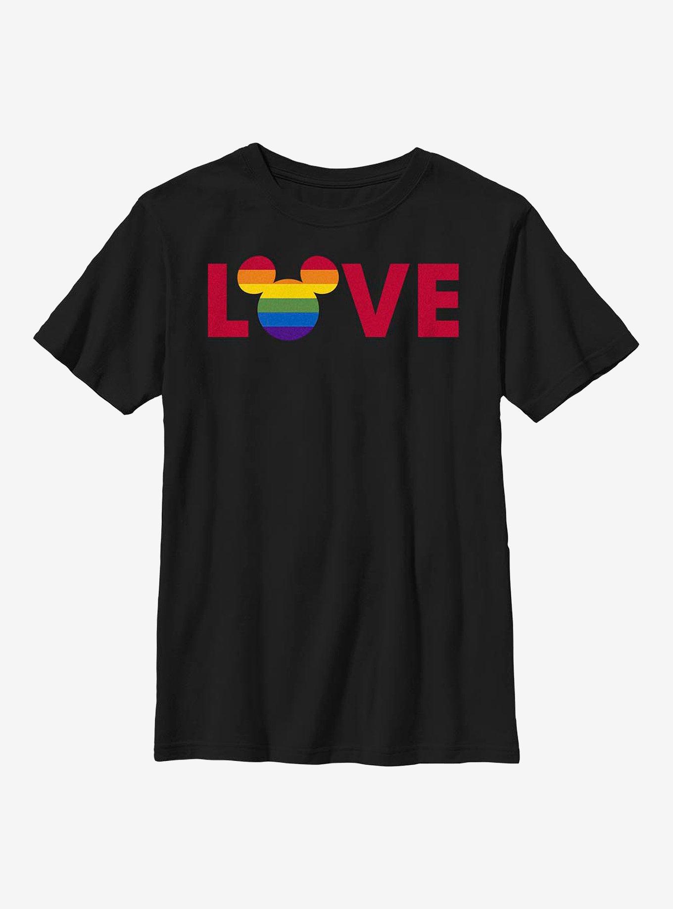 Disney Mickey Mouse Pride Ears Logo Pride Youth T-Shirt, , hi-res