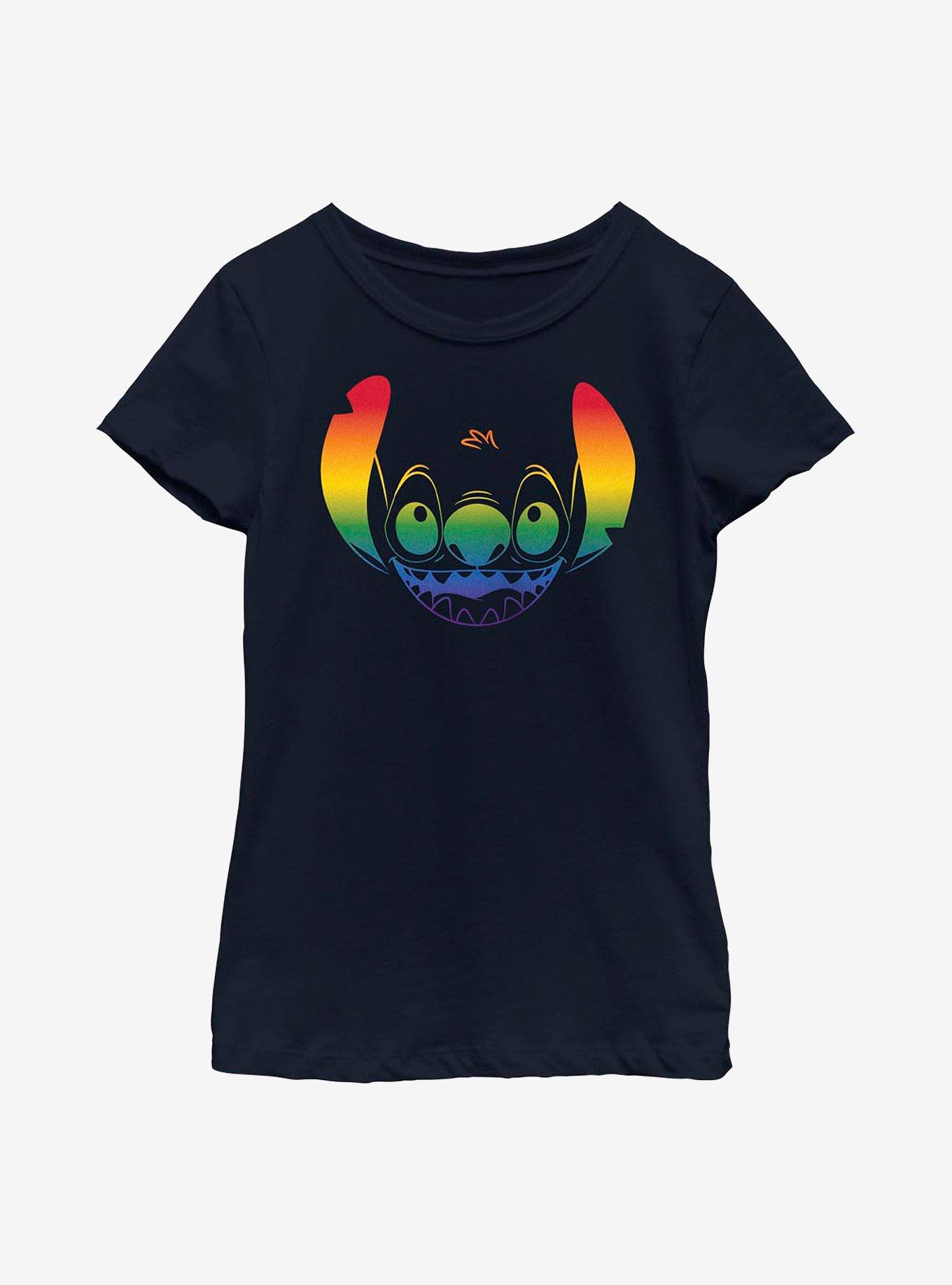 Disney Lilo And Stitch Pride Big Face Stitch Pride Youth T-Shirt, , hi-res