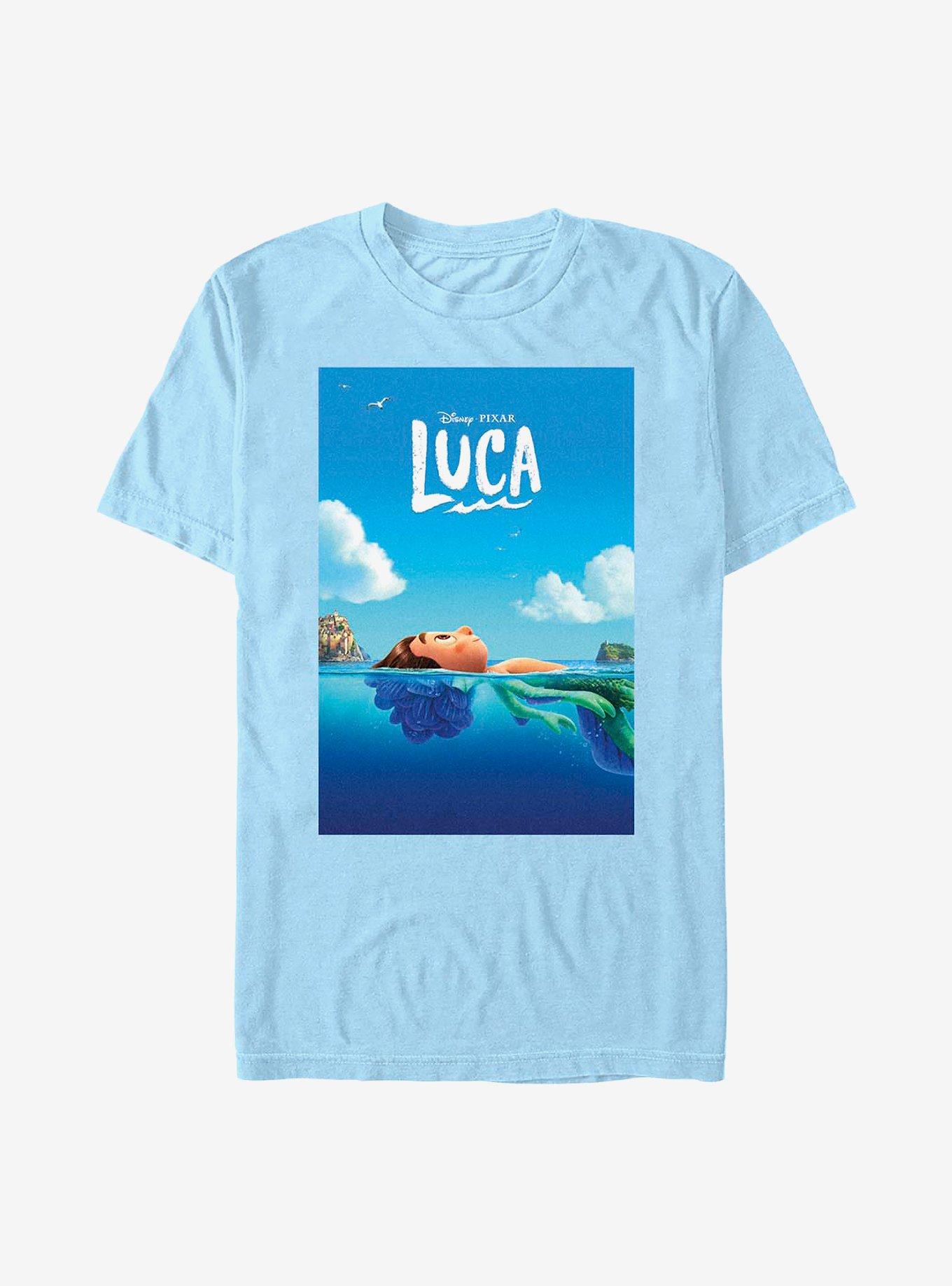 Disney Pixar Luca Poster T-Shirt, LT BLUE, hi-res