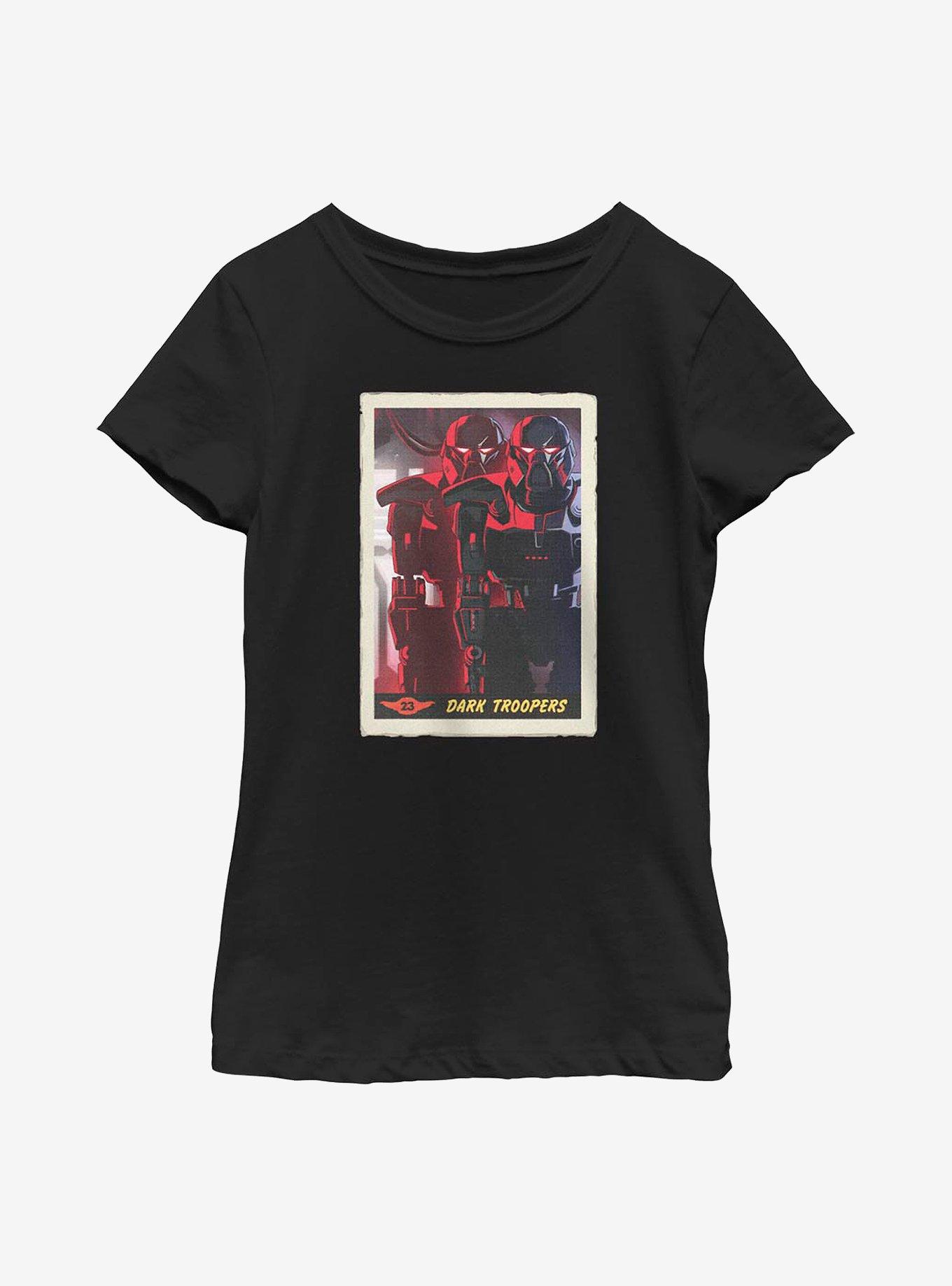 Star Wars The Mandalorian Dark Trooper Card Youth Girls T-Shirt, , hi-res