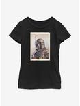 Star Wars The Mandalorian Fett Card Youth Girls T-Shirt, BLACK, hi-res
