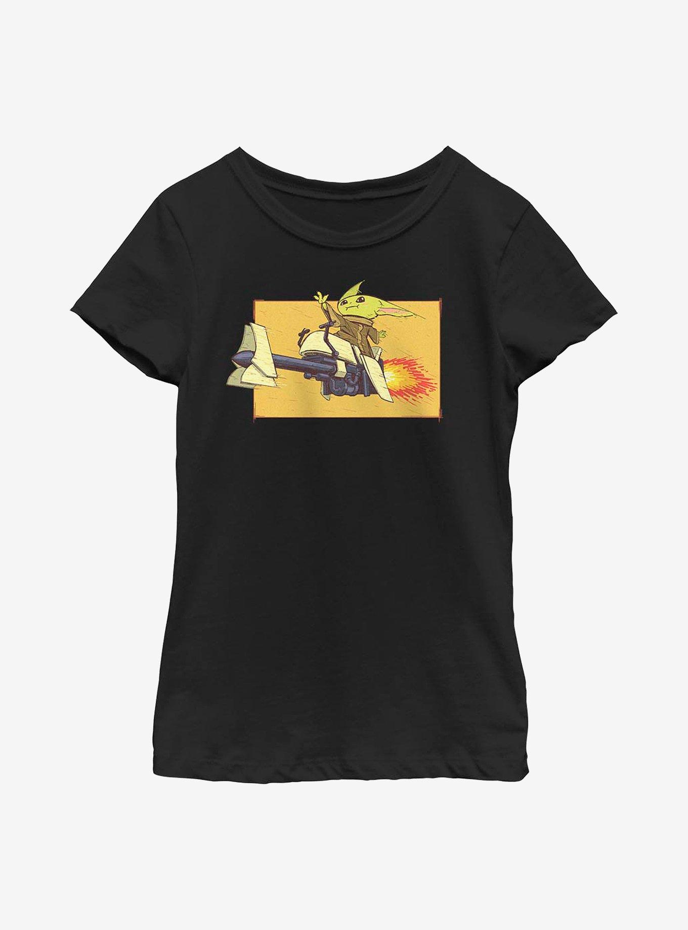 Star Wars The Mandalorian Speeder Bike Force Youth Girls T-Shirt, , hi-res