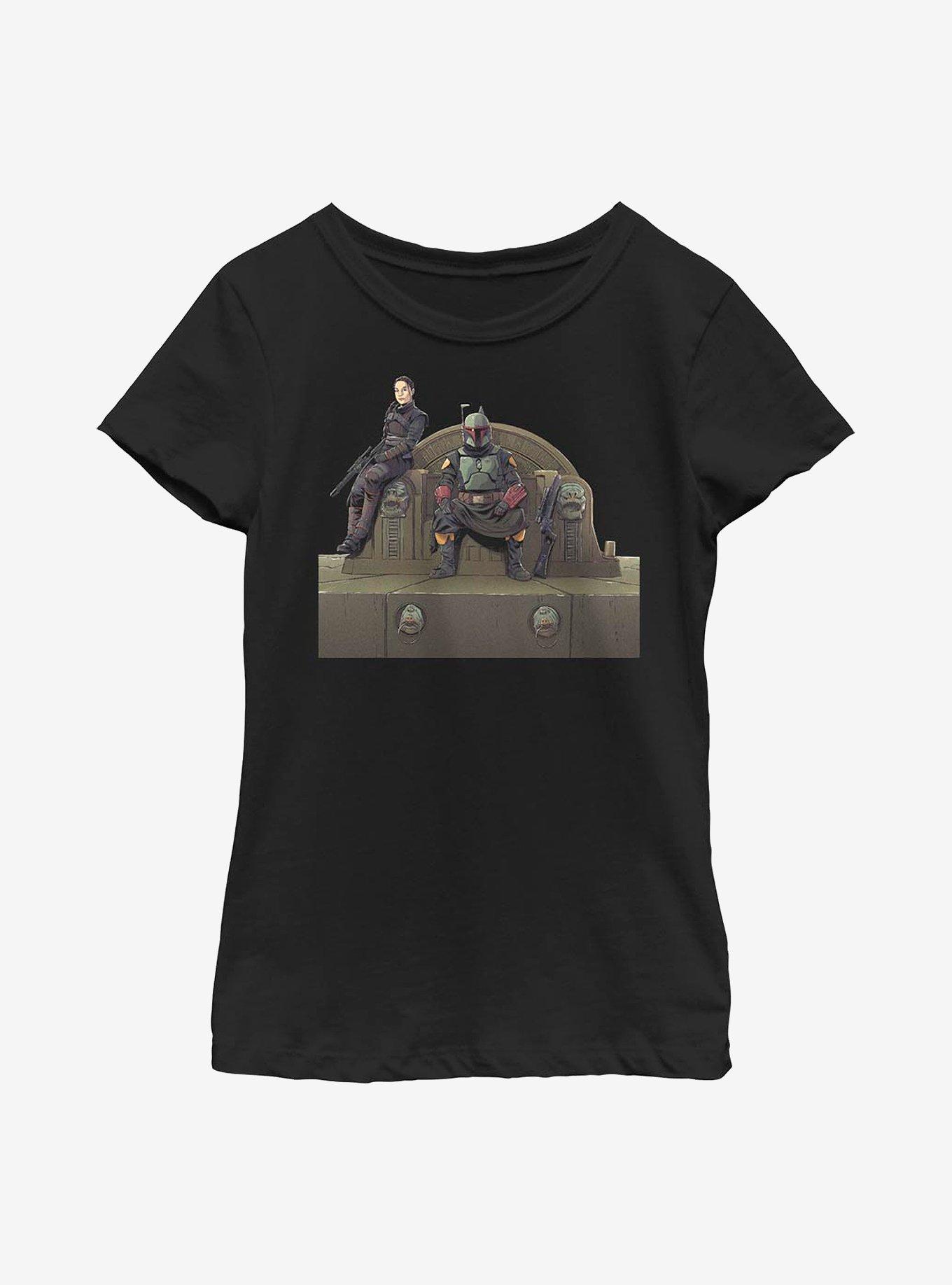 Star Wars The Mandalorian Throne Of Fett Youth Girls T-Shirt, , hi-res