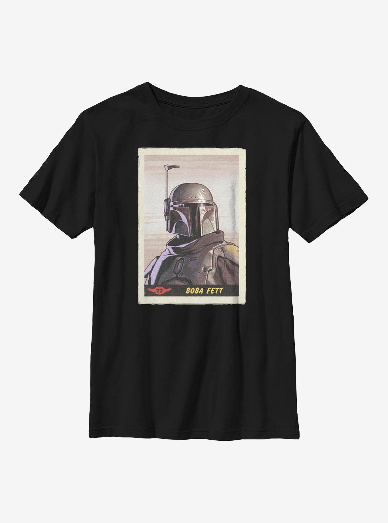 Star Wars The Mandalorian Fett Card Youth T-Shirt, BLACK, hi-res