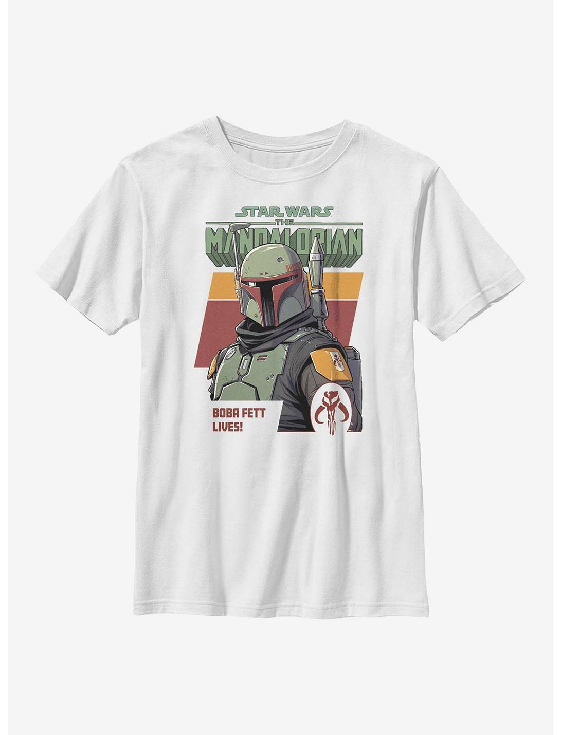 Star Wars The Mandalorian Fett Lives Youth T-Shirt, WHITE, hi-res