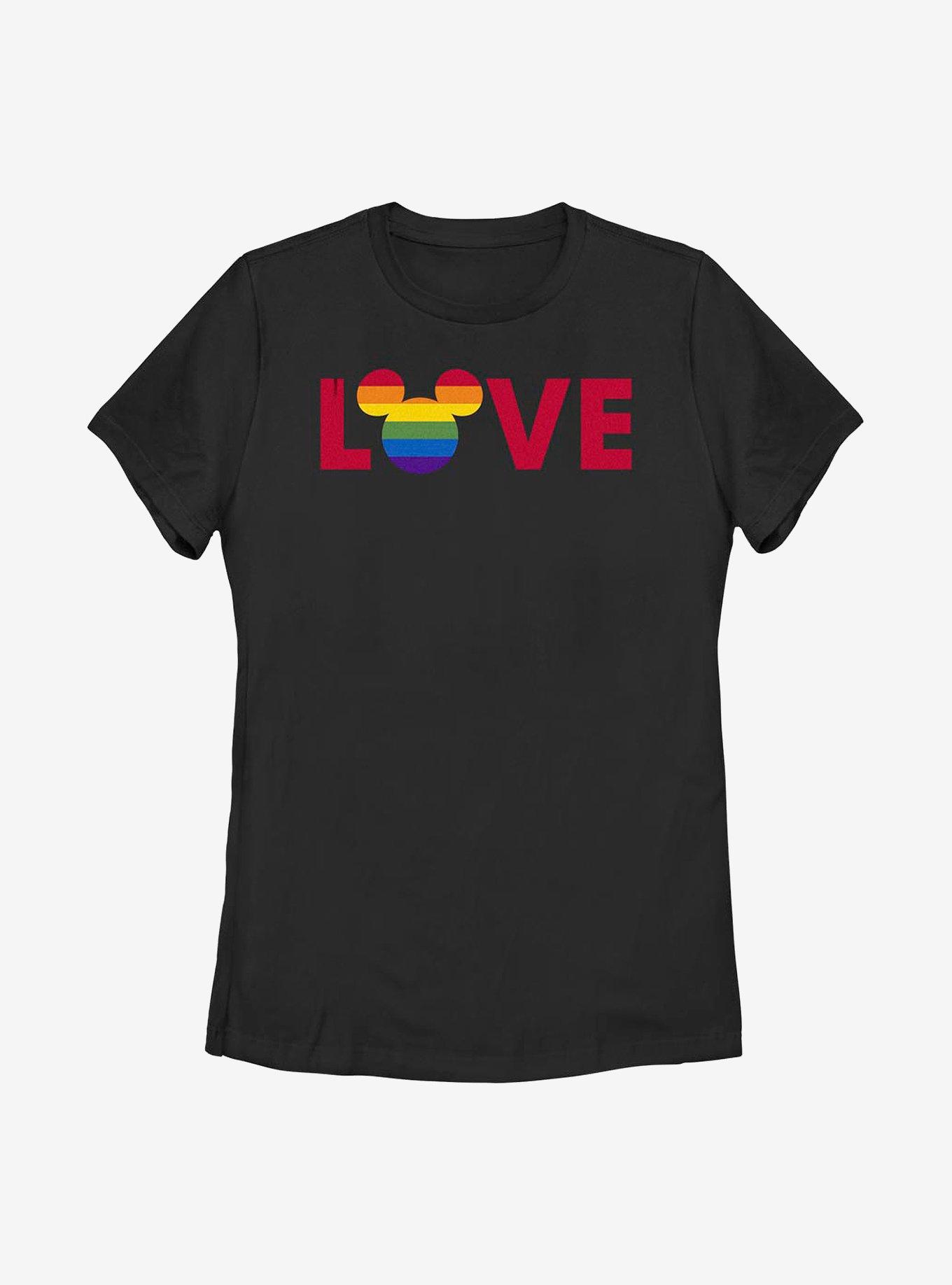 Disney Mickey Mouse Pride Ears Logo Pride T-Shirt, BLACK, hi-res