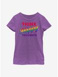 Disney Mickey Mouse Pride Happy Thoughts Youth T-Shirt, PURPLE BERRY, hi-res