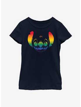 Disney Lilo And Stitch Pride Big Face Stitch Pride Youth T-Shirt, , hi-res