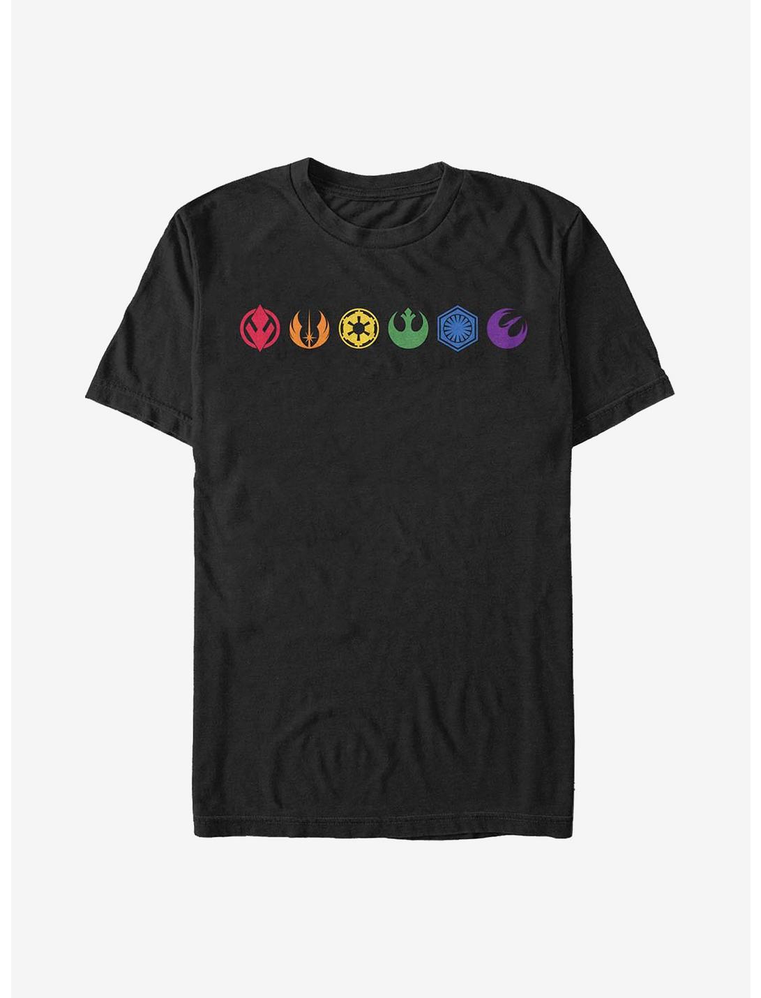 Star Wars Pride Rainbow Icons T-Shirt, BLACK, hi-res